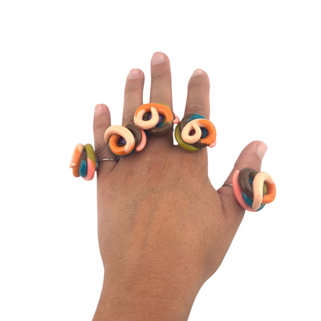 Anillo Serpiente colorida ajustable